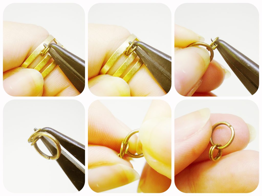 Szerelőkarika nyitó gyűrű használata dupla szerelőkarika nyitásakor.